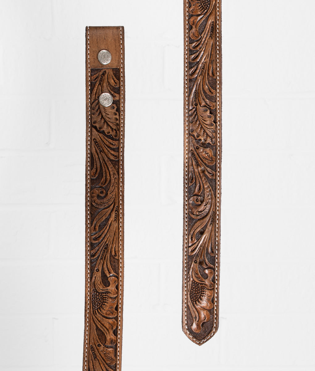 Leather Hand Tooled Belt