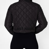 Last Name Black Crop Puff Jacket