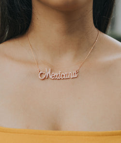 Mexicana Rhinestone Rose Gold Necklace