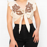 Renata Embroidered Tie Top Holiday Edition