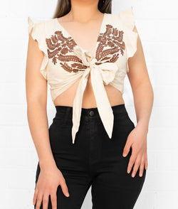 Renata Embroidered Tie Top Holiday Edition
