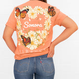 State Butterfly & Daisies Short Sleeve Pocket Tee