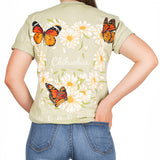 State Butterfly & Daisies Short Sleeve Pocket Tee