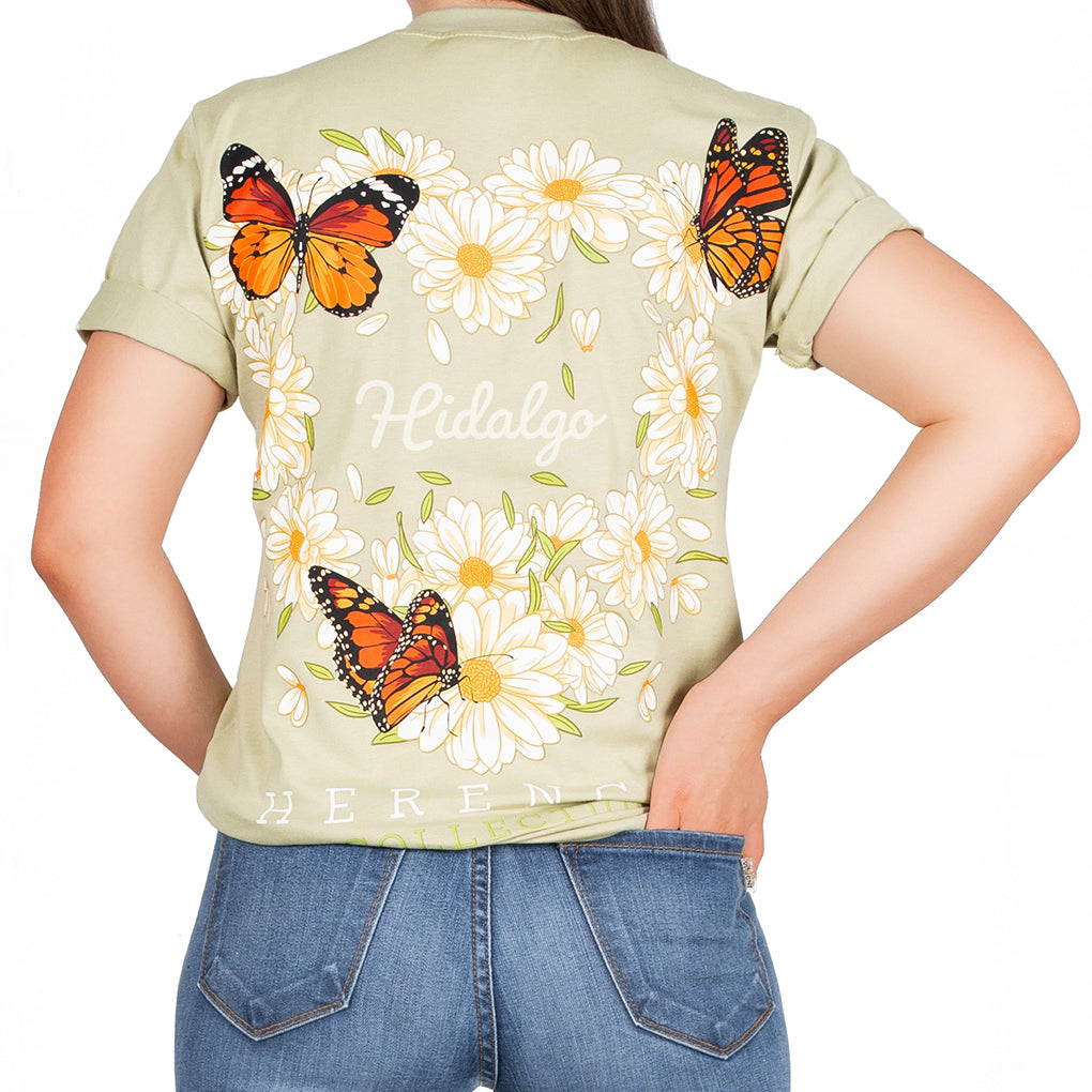 State Butterfly & Daisies Short Sleeve Pocket Tee