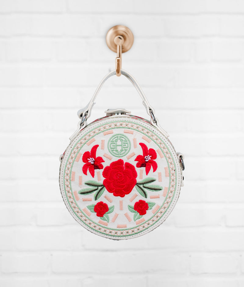 Clare V. Mexican Embroidered Round Bag