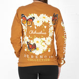 State Butterfly & Daisies Long Sleeve Pocket Tee