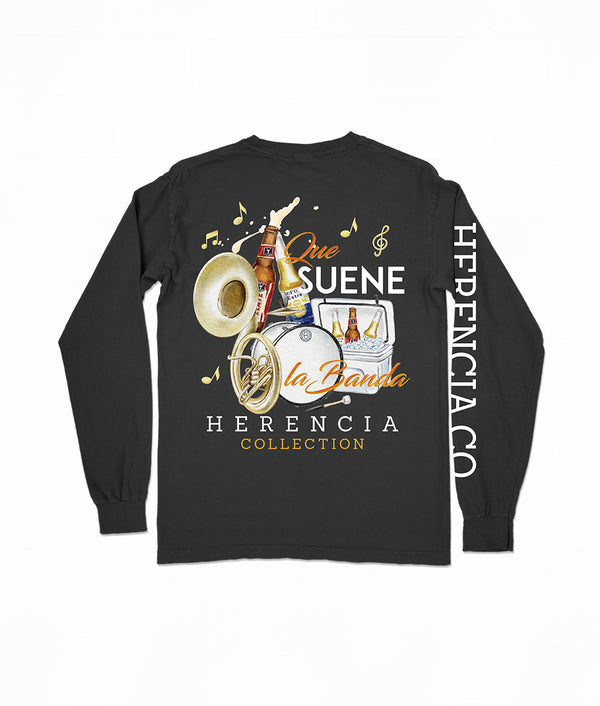 Que Suene La Banda Men's Long Sleeve Pocket Tee