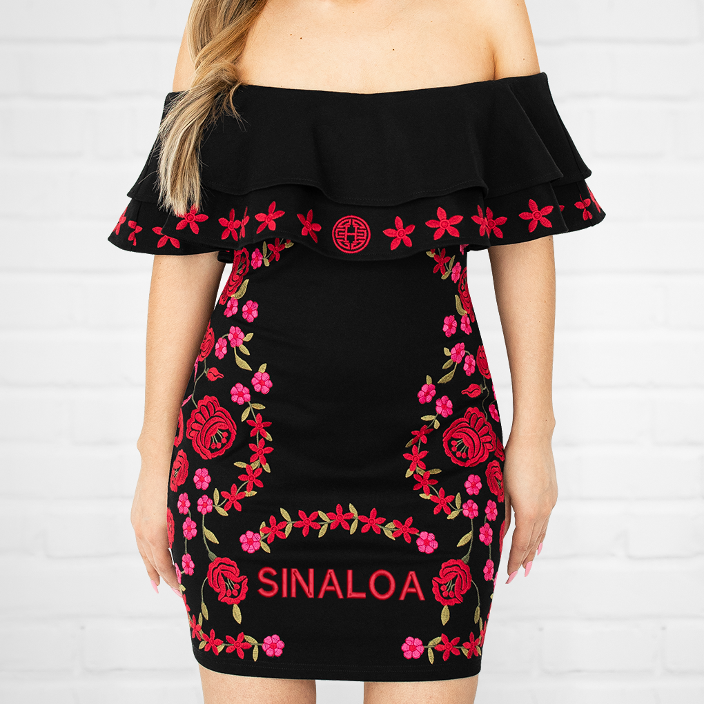 State Aztec Princess Embroidered Dress